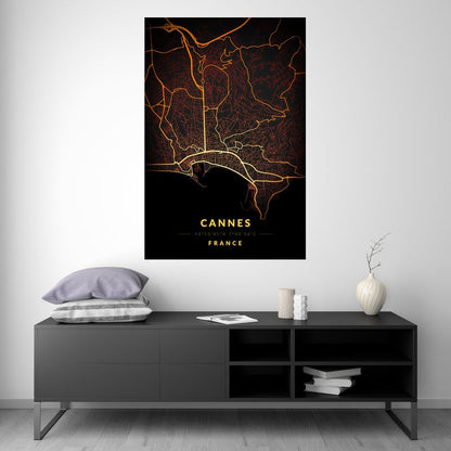 Cannes - Vintage Map