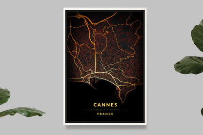 Cannes - Vintage Map