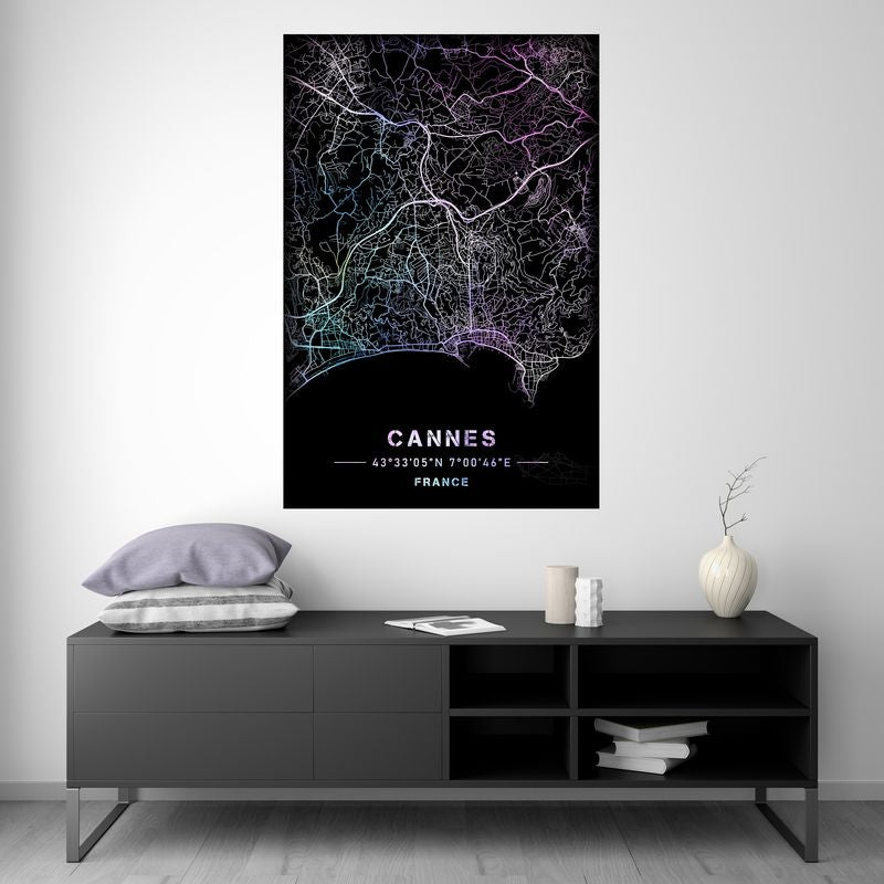 Cannes - Carte Pastel