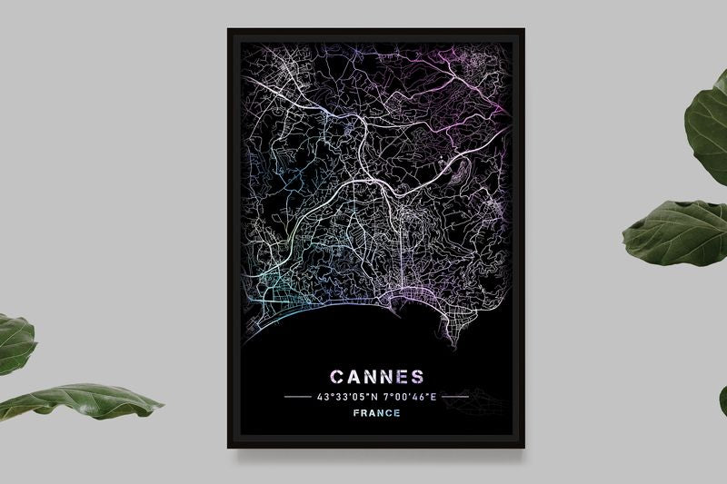 Cannes - Carte Pastel