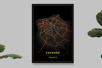 Cayenne - Vintage Map