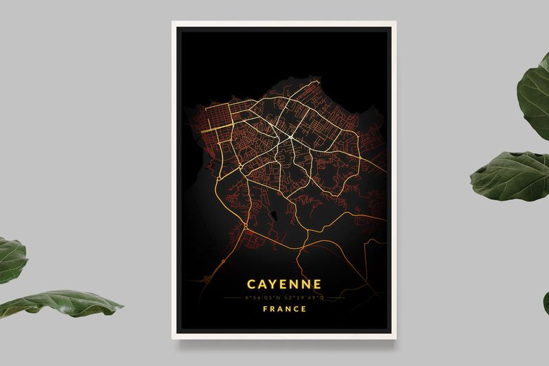Cayenne - Vintage Map