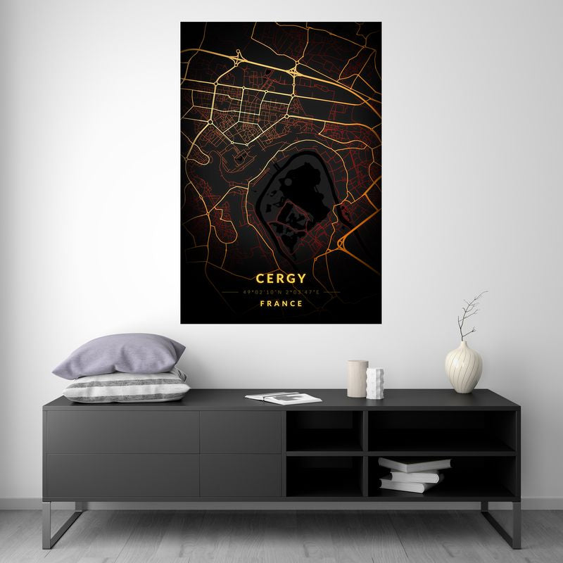 Cergy - Vintage Map