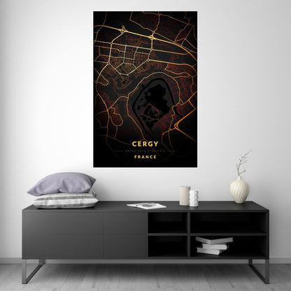 Cergy - Vintage Map