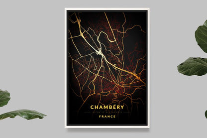 Chambery - Vintage Map