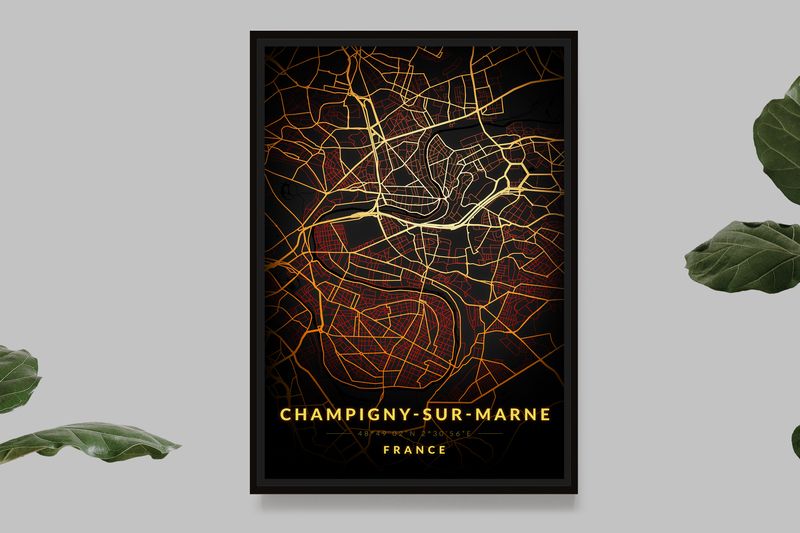 Champigny-sur-Marne - Vintage Map