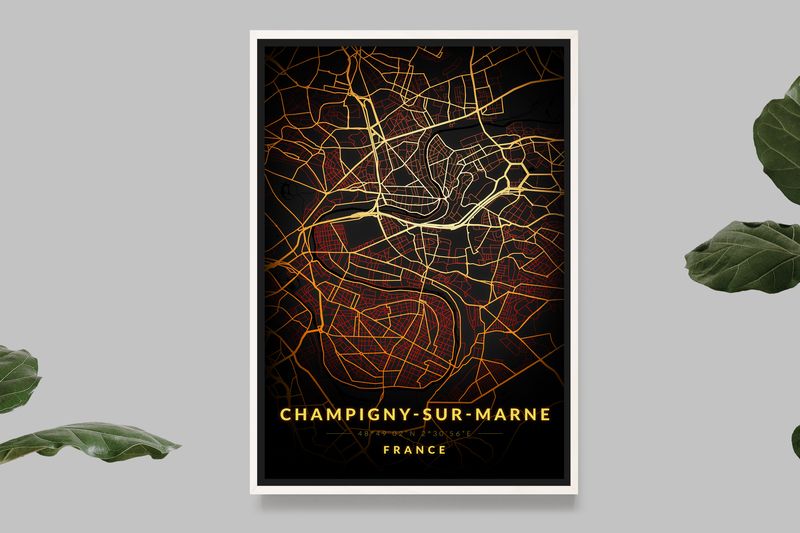 Champigny-sur-Marne - Vintage Map