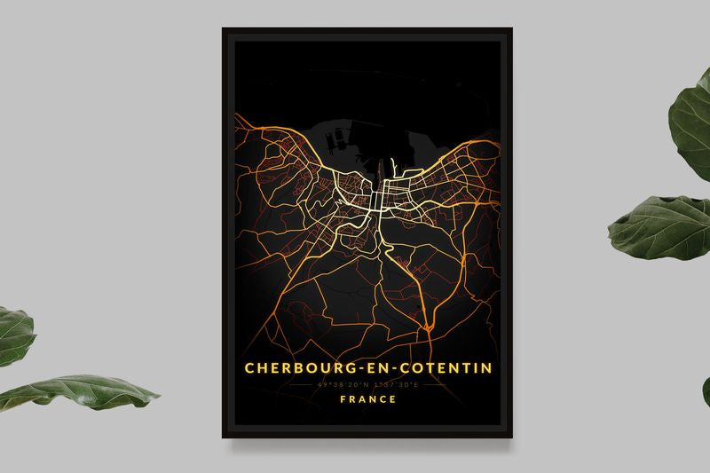 Cherbourg-en-Cotentin - Vintage Map