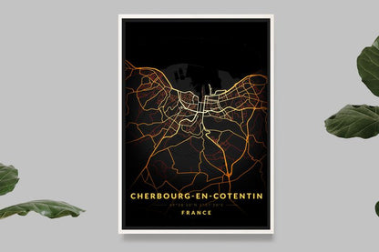 Cherbourg-en-Cotentin - Vintage Map