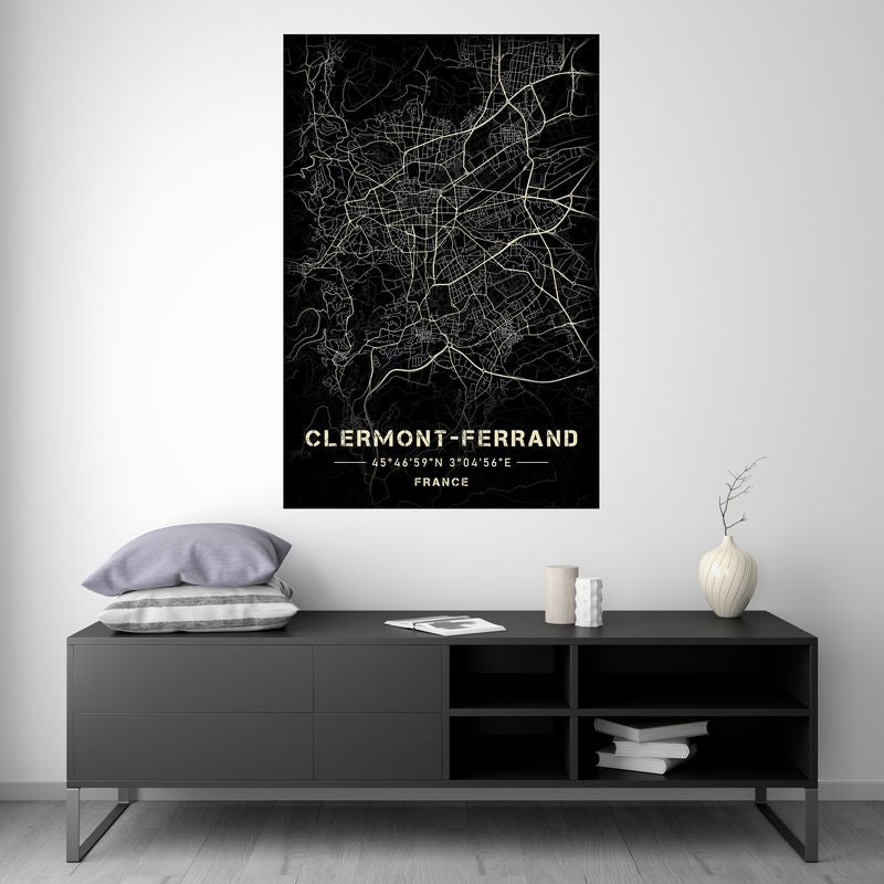 Clermont-Ferrand - Black and White Map