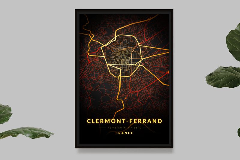Clermont-Ferrand - Vintage Map