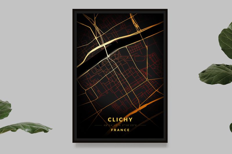 Clichy - Vintage Map