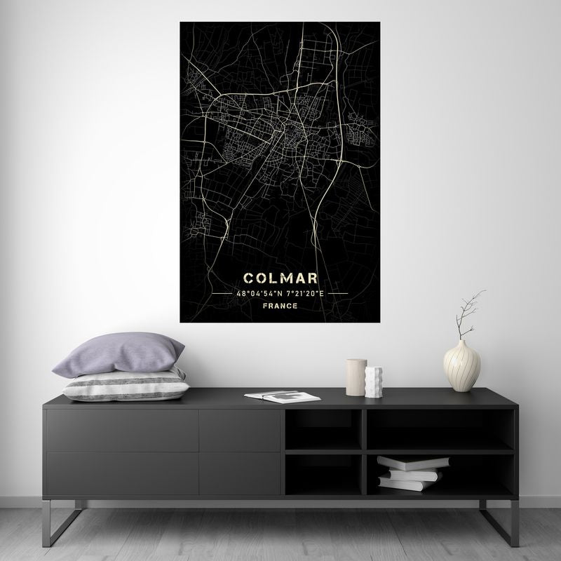 Colmar - Black and White Map