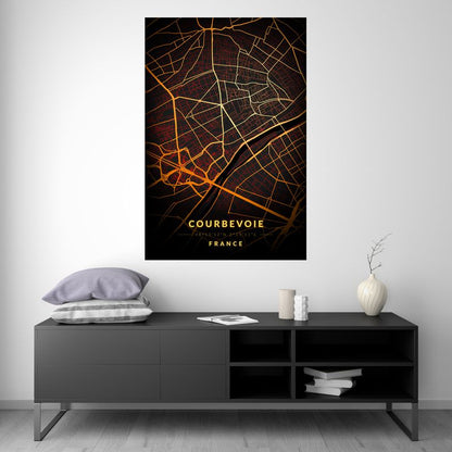 Courbevoie - Vintage Map