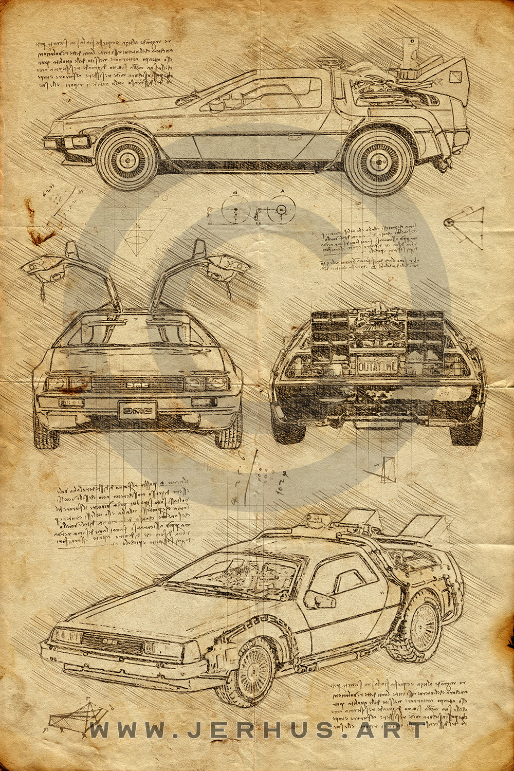 Delorean Dmc-12 - Retour vers le futur - Da Vinci Style