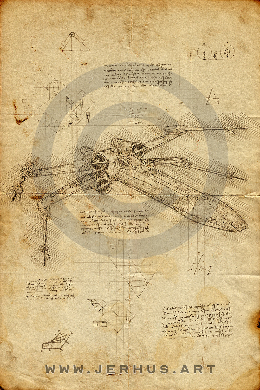 X-Wing - Star Wars - Da Vinci Style