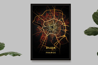 Dijon - Vintage Map