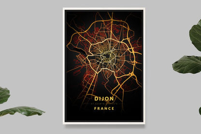 Dijon - Vintage Map