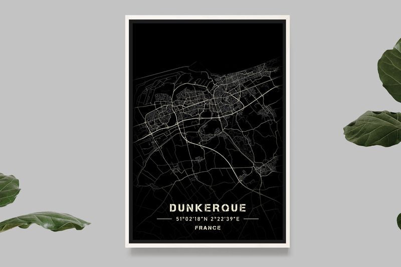 Dunkerque - Carte Noir et Blanc