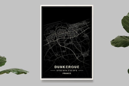 Dunkirk - Black and White Map