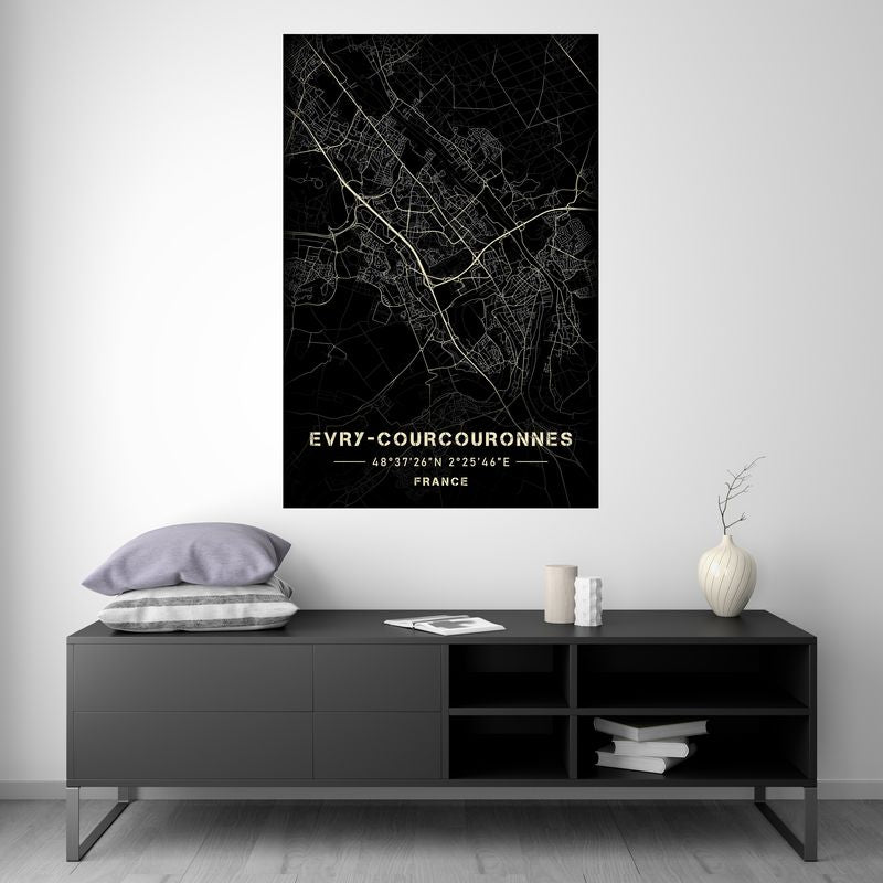 Evry-Courcouronnes - Carte Noir et Blanc