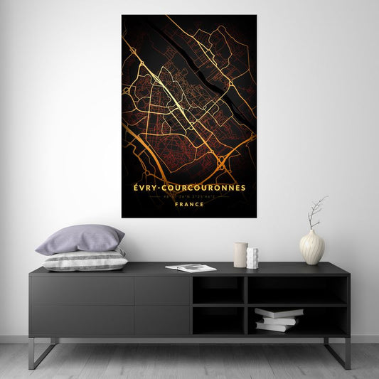 Evry-Courcouronnes - Vintage Map