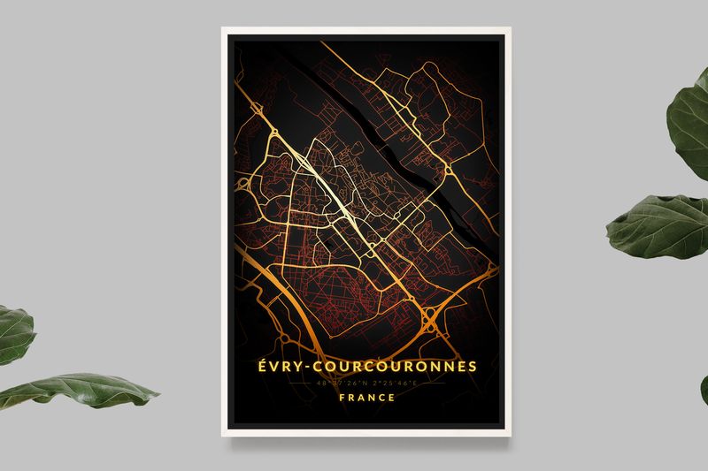 Evry-Courcouronnes - Vintage Map