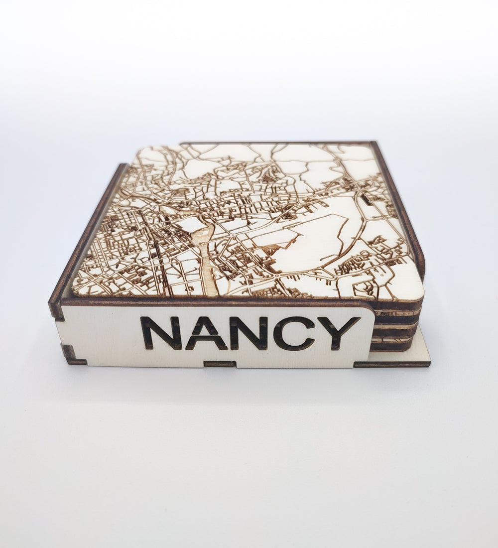 Set of 4 coasters from the city of Nancy in Meurthe-et-Moselle