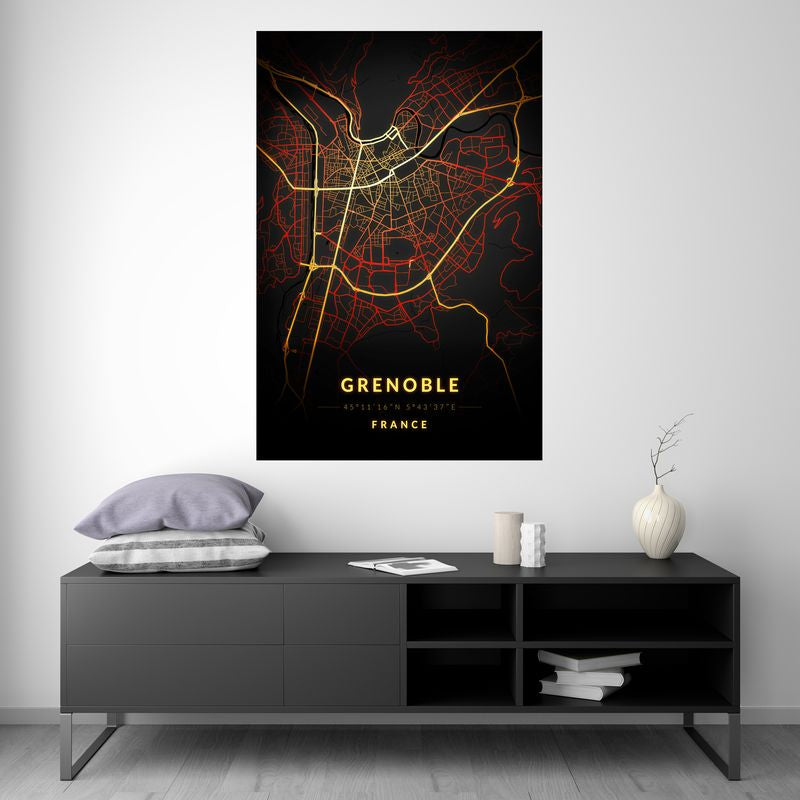 Grenoble - Vintage Map