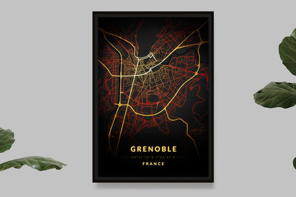 Grenoble - Vintage Map