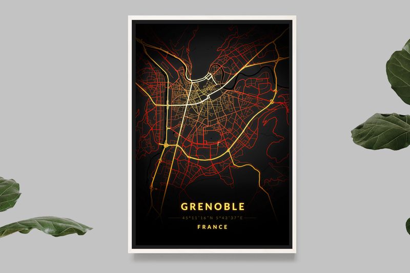 Grenoble - Vintage Map