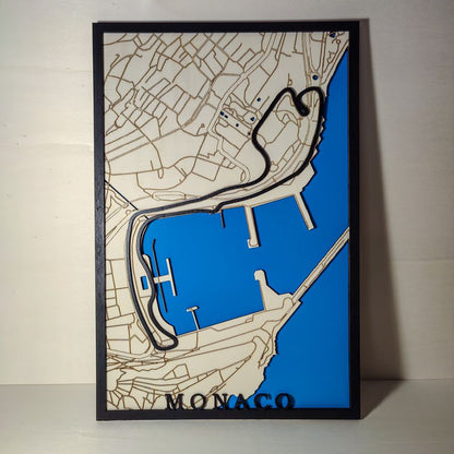 Circuit de Monaco 3D wooden map