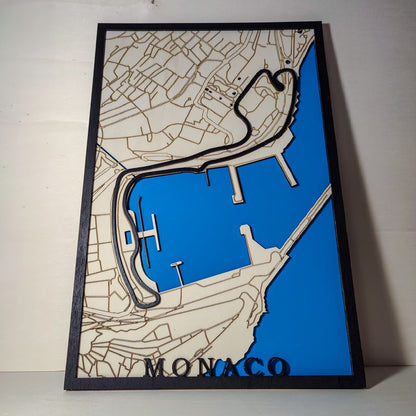 Circuit de Monaco 3D wooden map