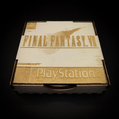 Set of 4 Final Fantasy 7 coasters with wooden box