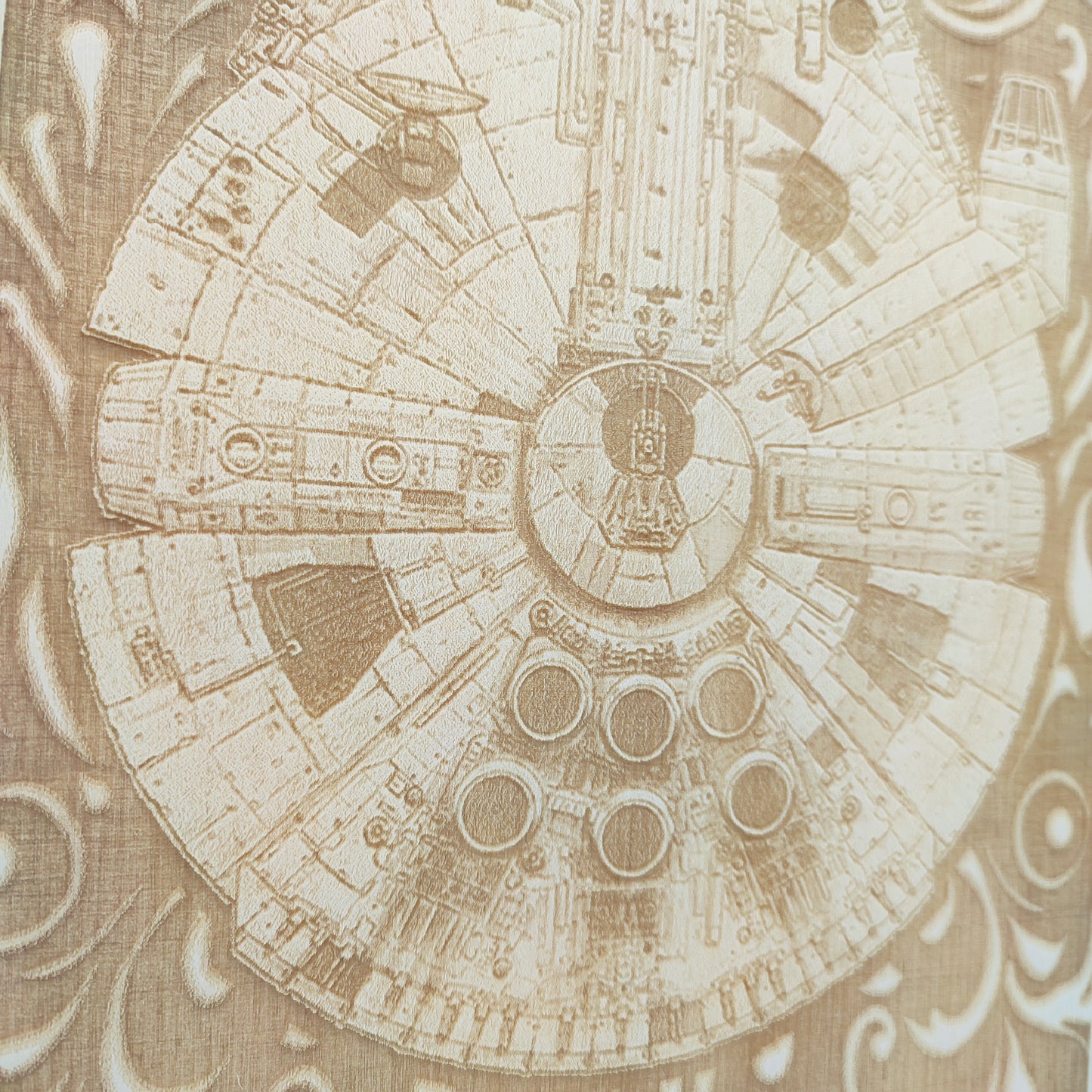 Millennium Falcon - Wood Engraving