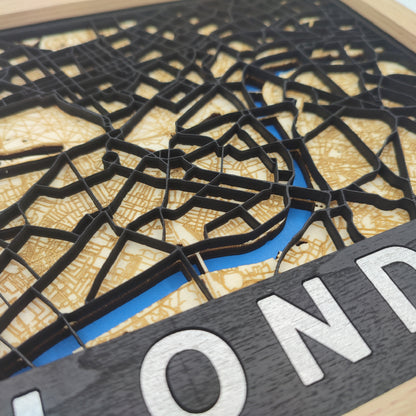 Londres - Carte en bois