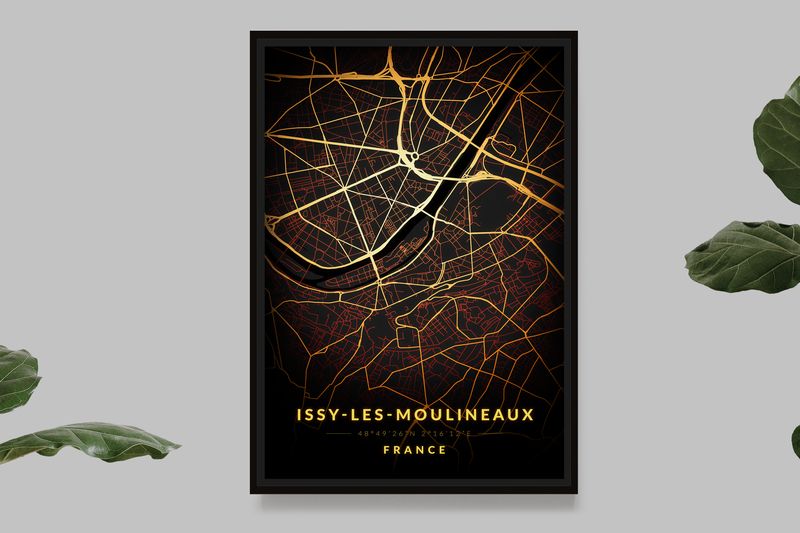 Issy-les-Moulineaux - Vintage Map