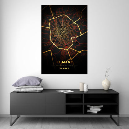 Le Mans - Vintage Map