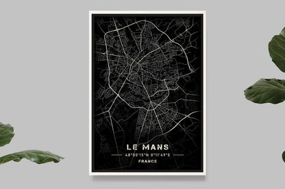 Le Mans - Black and White Map