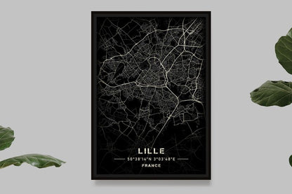 Lille - Black and White Map