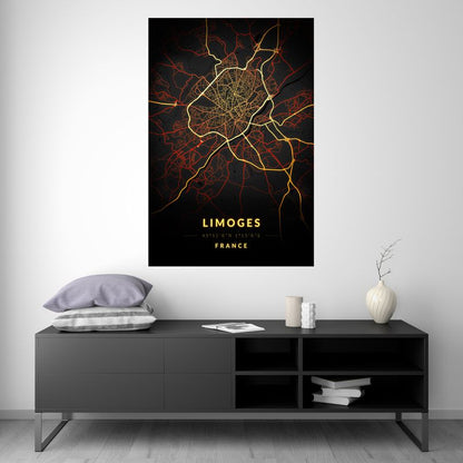 Limoges - Vintage Map