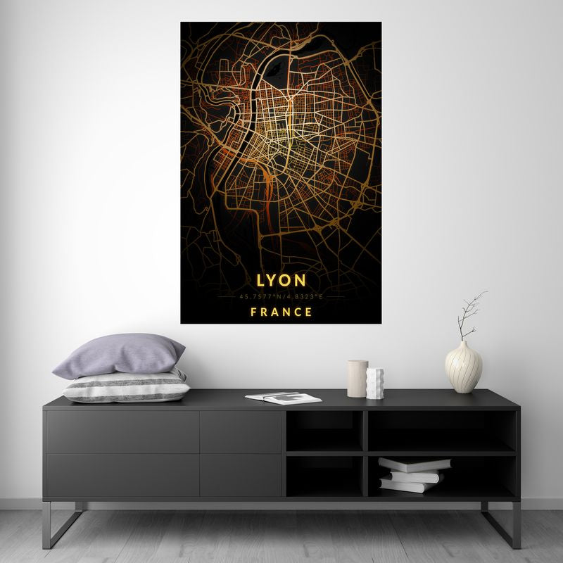 Lyon - Vintage Map