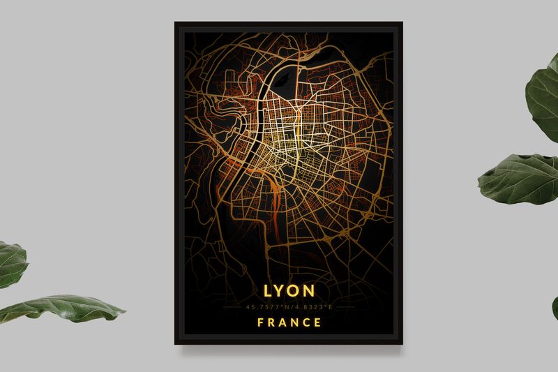 Lyon - Carte Vintage