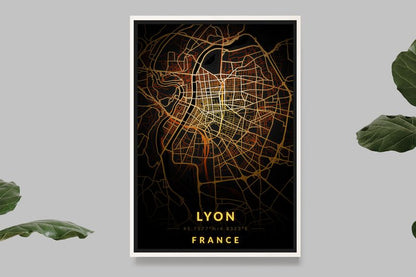 Lyon - Vintage Map