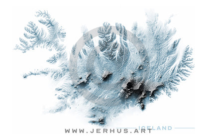 Iceland - 3D Relief Effect Map