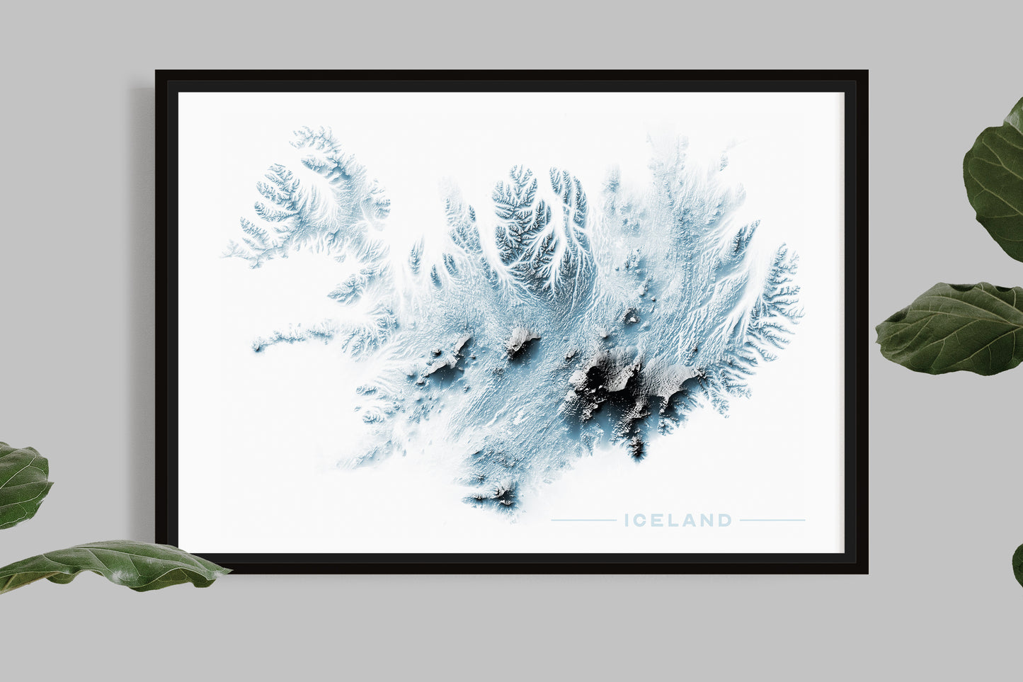 Iceland - 3D Relief Effect Map