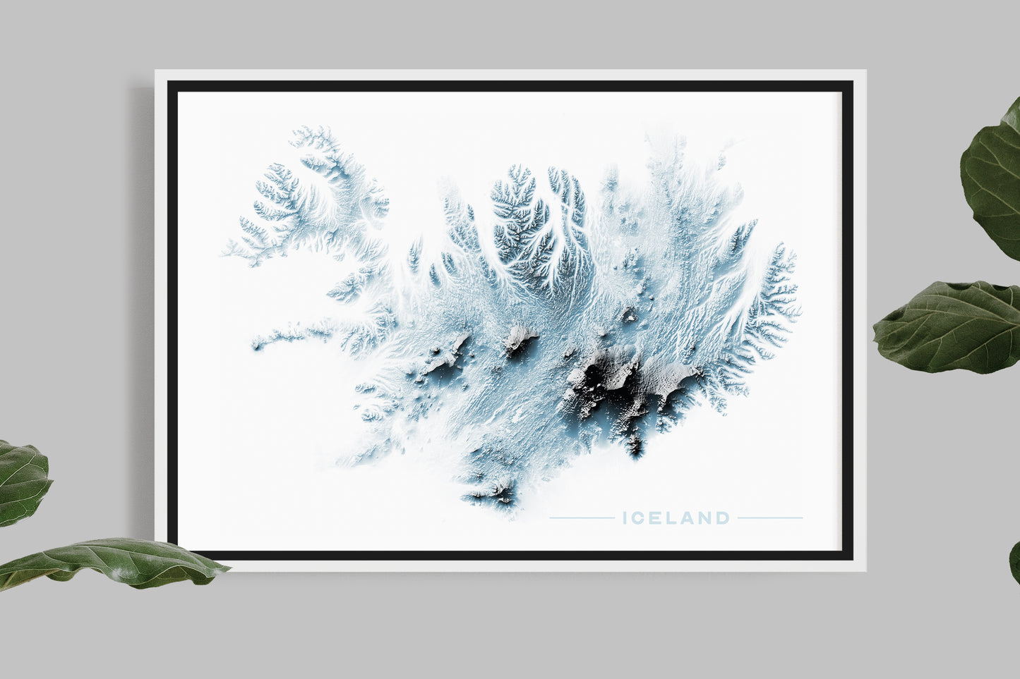 Iceland - 3D Relief Effect Map
