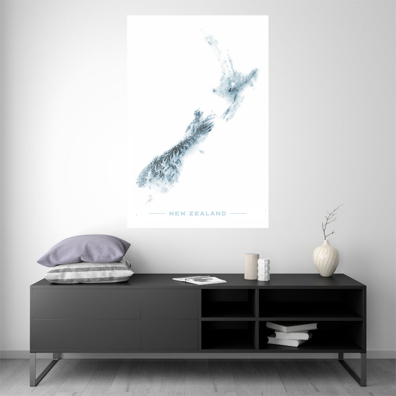 Nouvelle Zélande - Carte effet Relief 3D