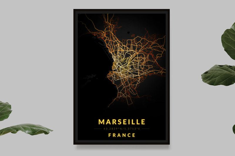Marseilles - Vintage Map