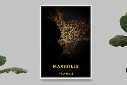 Marseilles - Vintage Map